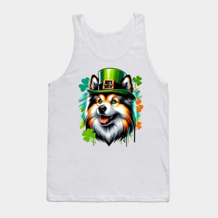 German Spitz in Leprechaun Hat for St. Patrick's Tank Top